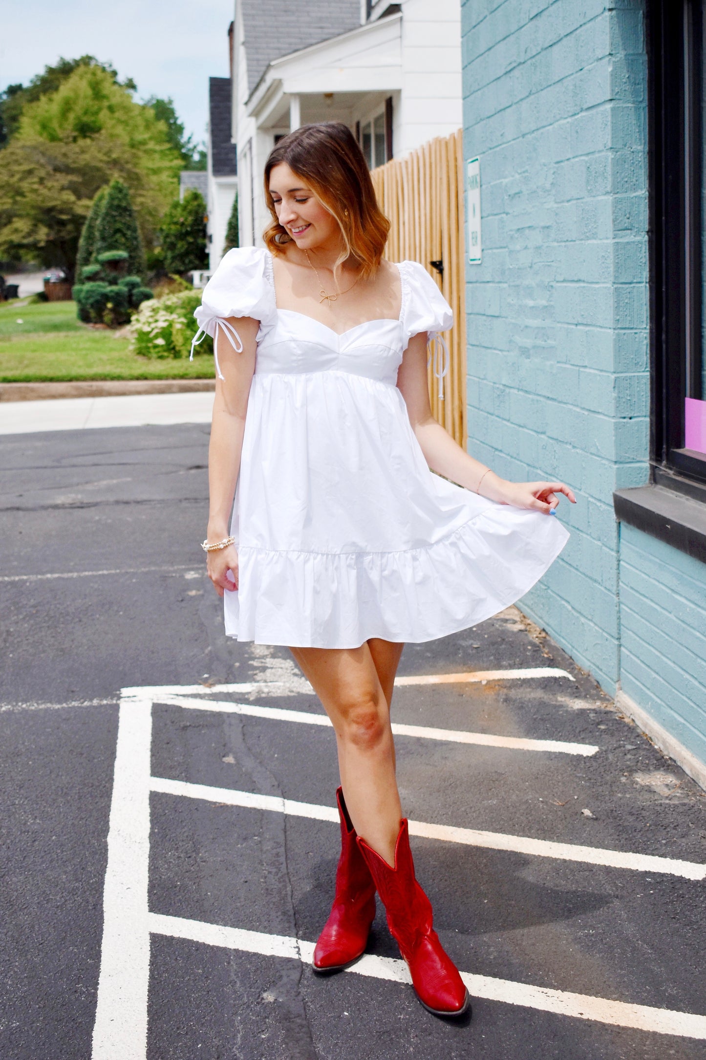 White Babydoll Tie Dress