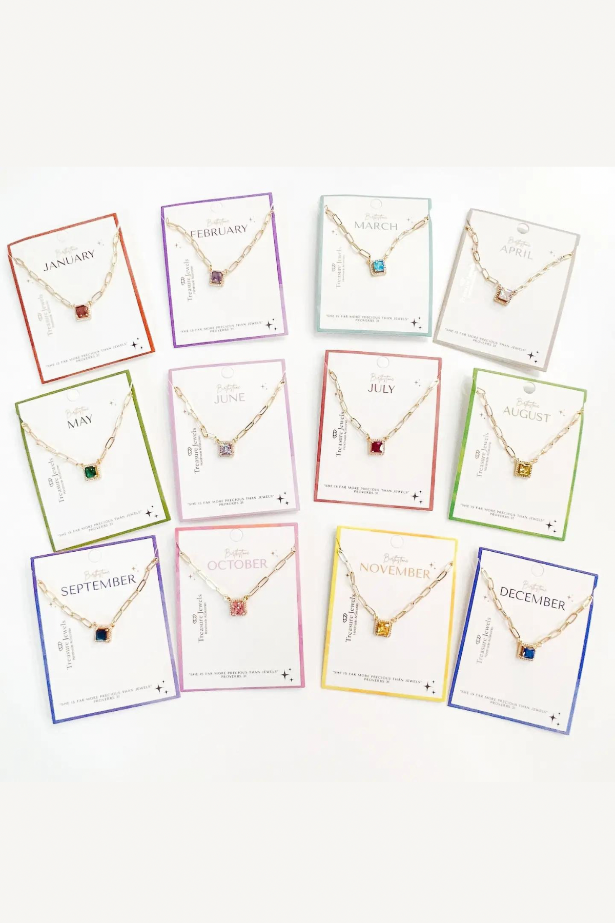 Treasure Jewels Birthstone Gold Dipped Necklaces