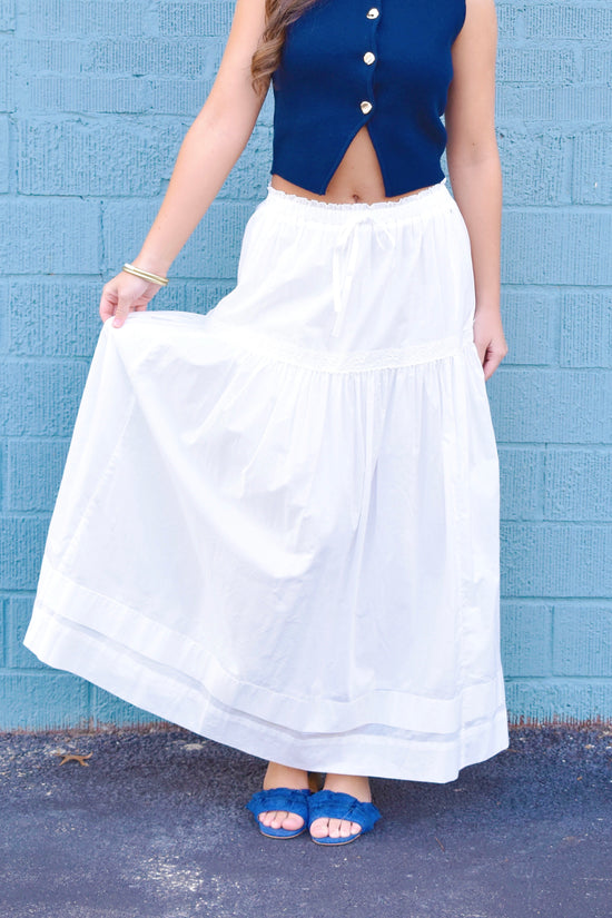 Classic White Midi Skirt