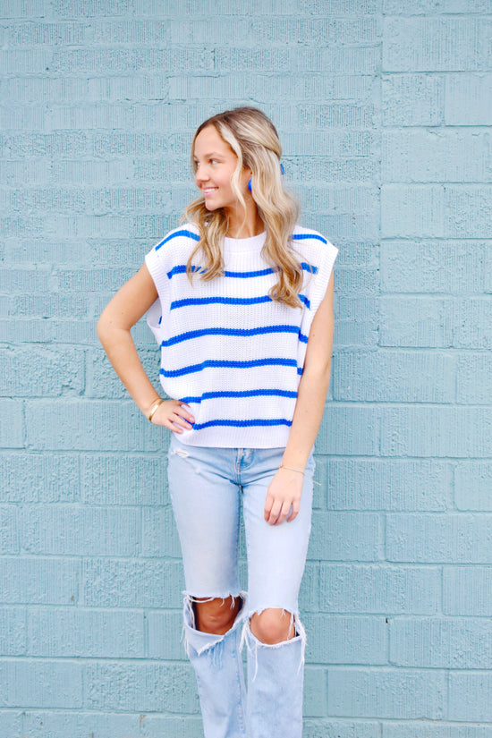 Royal Striped Sweater Top