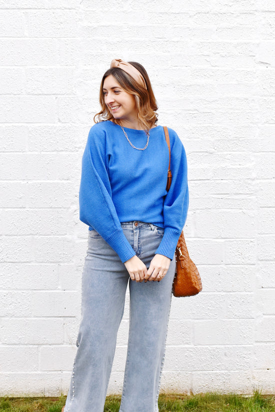 Cobalt Dolman Sleeve Sweater