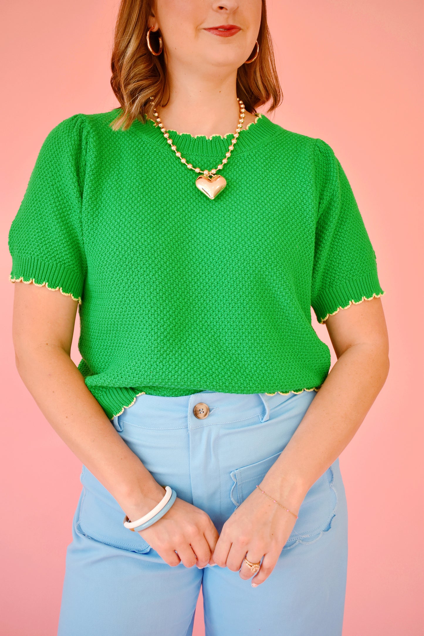 Kelly Scallop Edge Knit Top