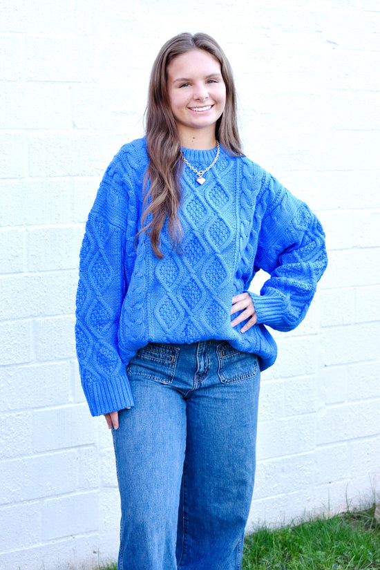 Diva Blue Oversized Sweater