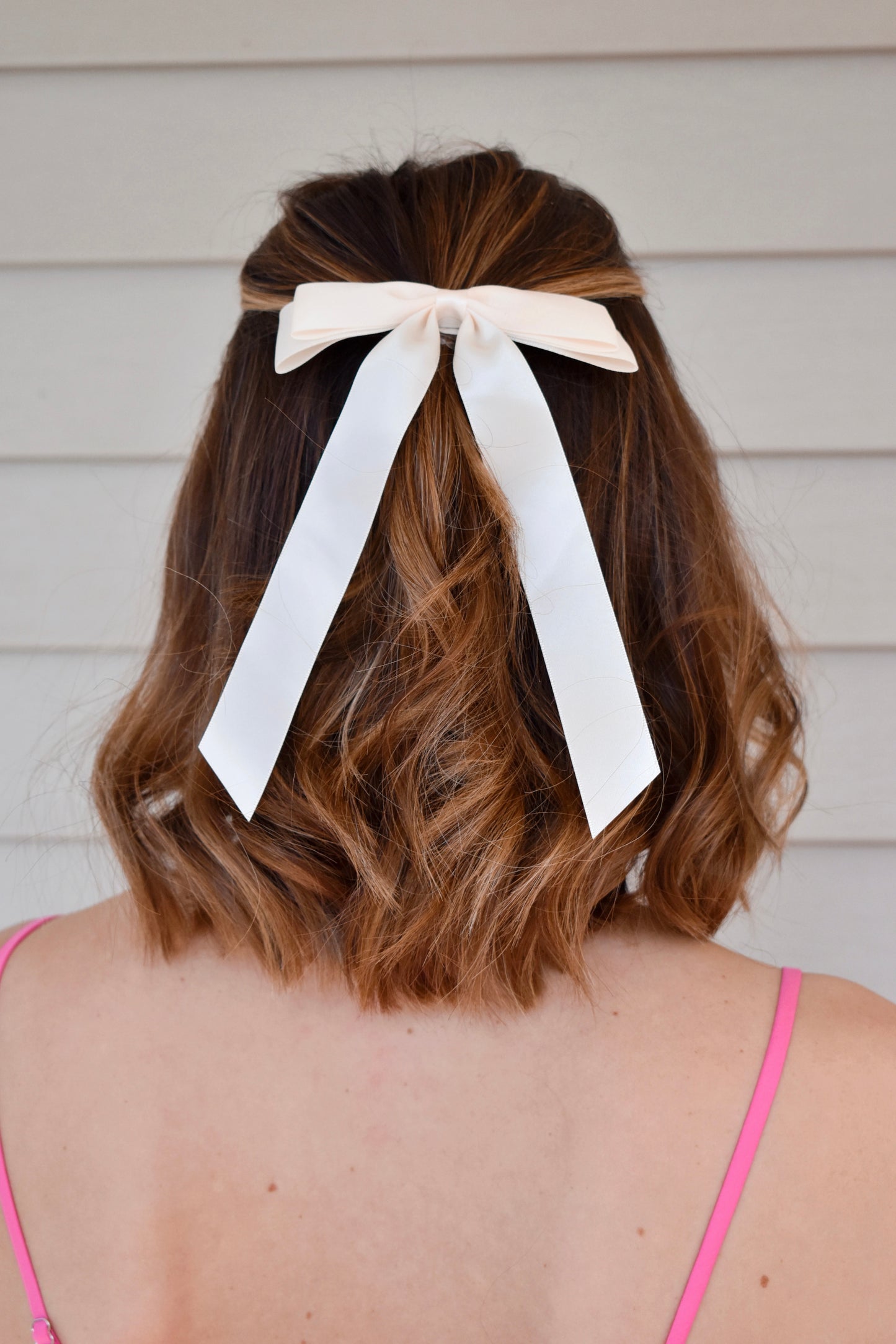 Ivory Ribbon Bow Hair Clip