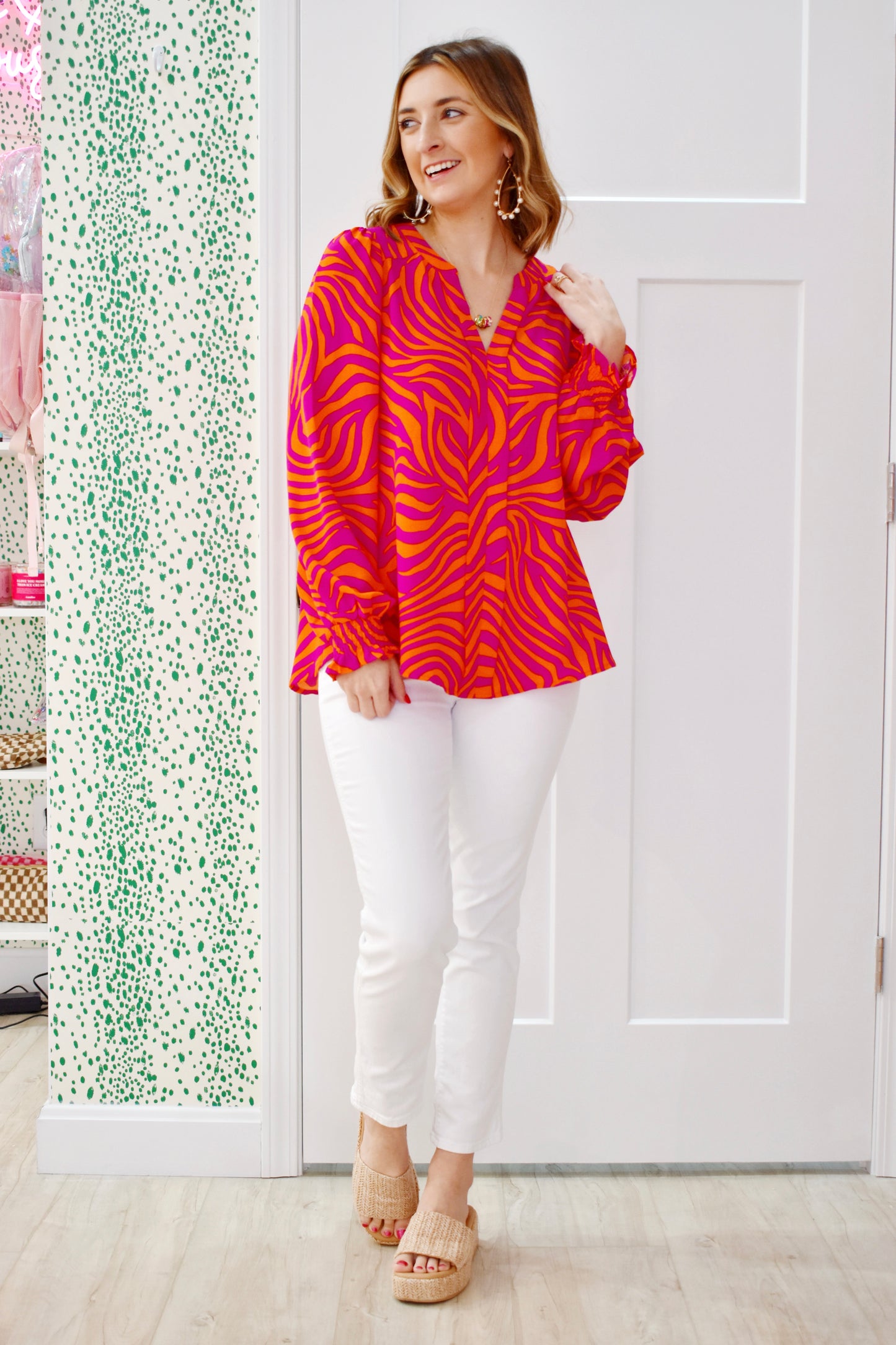 Pink & Orange Zebra Blouse