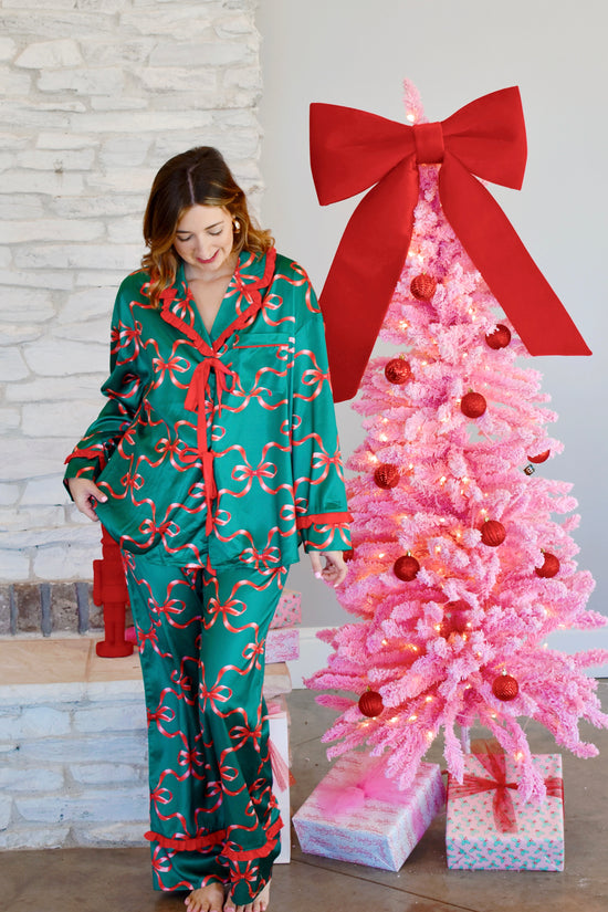 Green & Red Bow Pajama Set