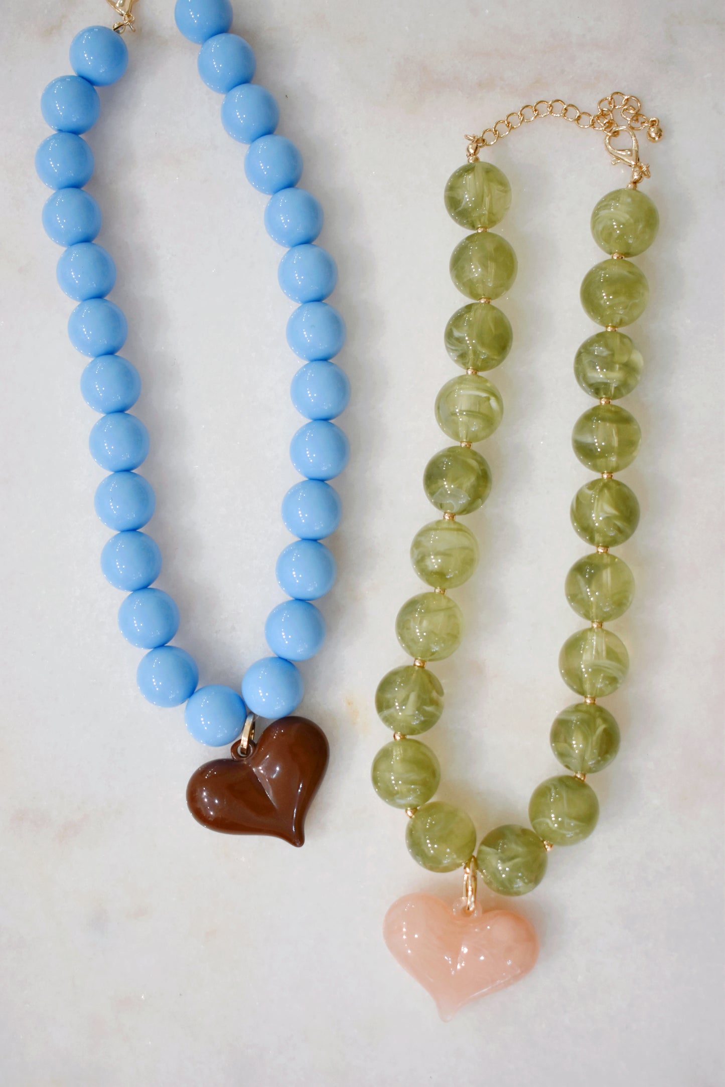 Chunky Color Block Heart Necklace