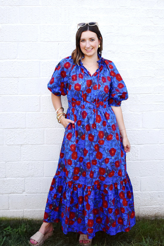 Midnight Floral Midi Dress