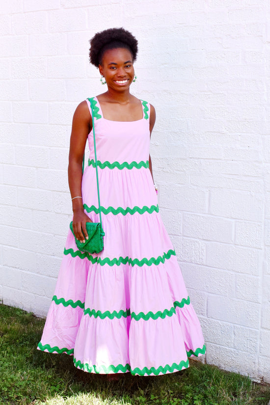 Pink & Green Ric Rac Maxi Dress Confetti Boutique Pink & Green Ric Rac Maxi Dress Confetti Boutique