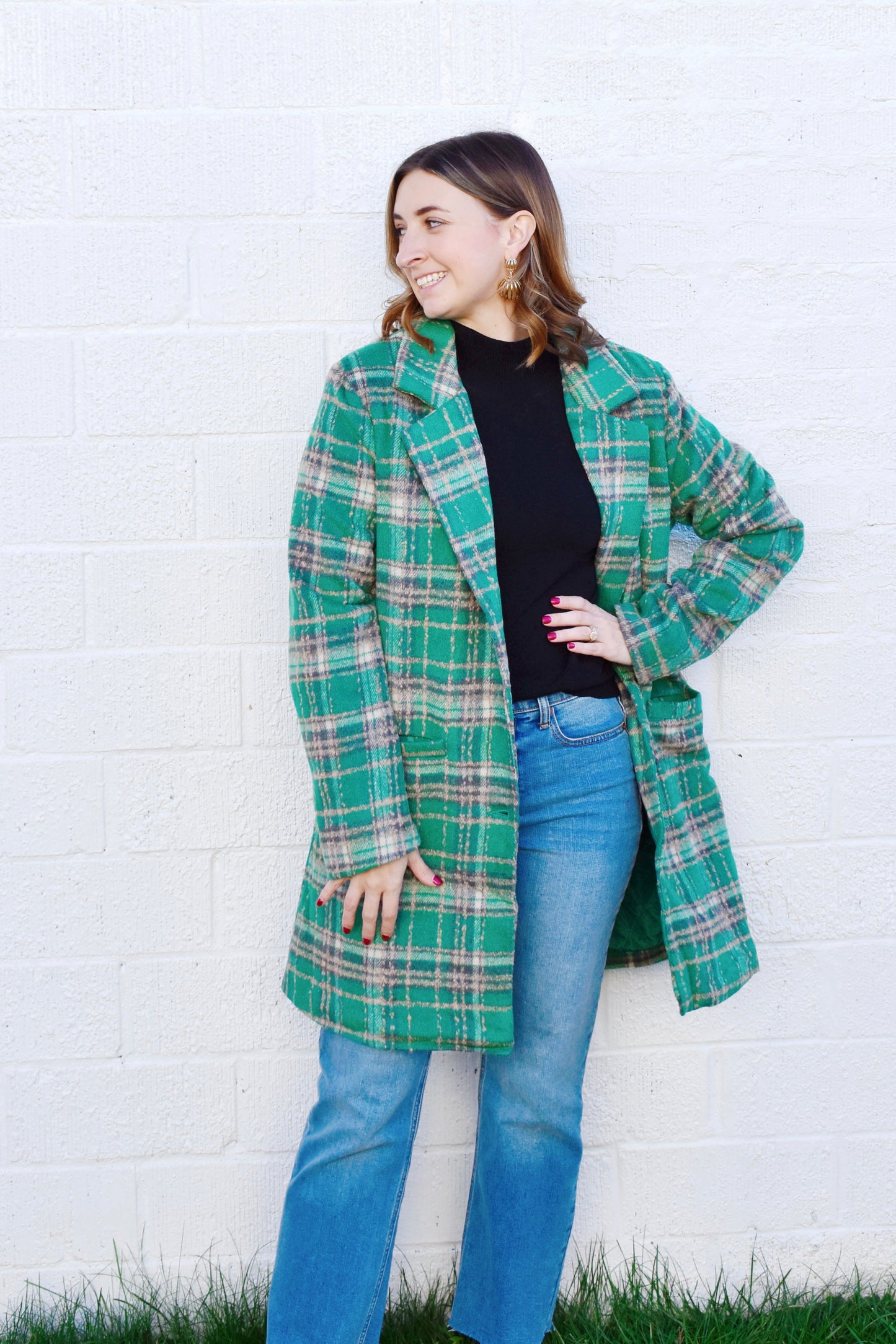 Green Plaid Coat