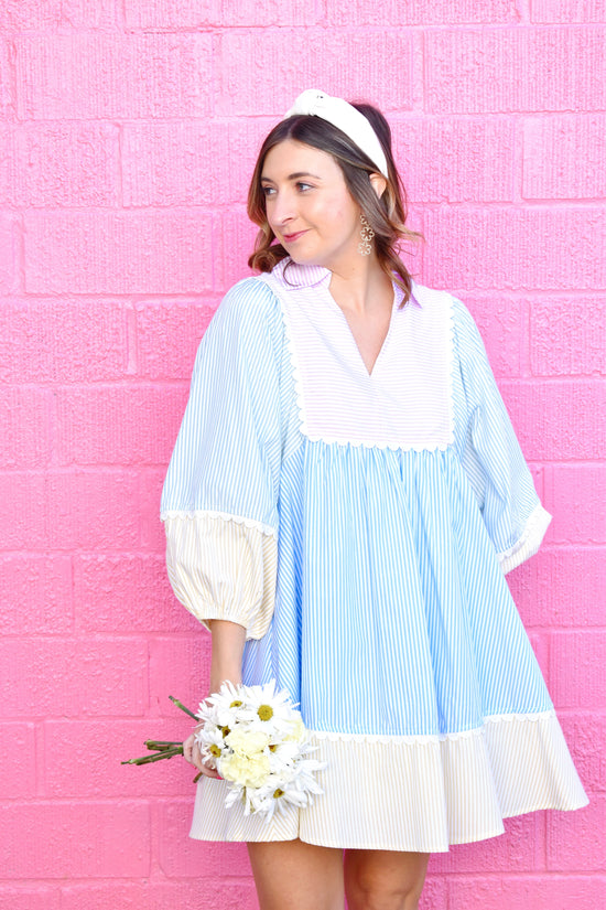 Pastel Stripe Color Block Dress