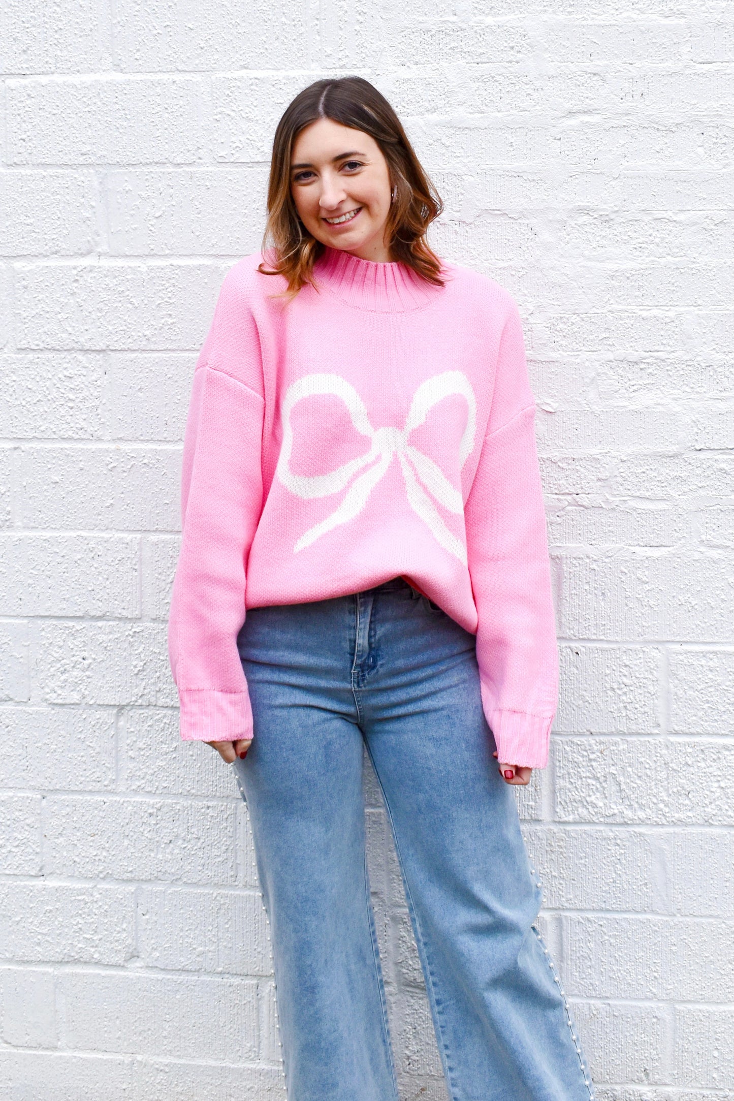 Baby Pink Bow Sweater