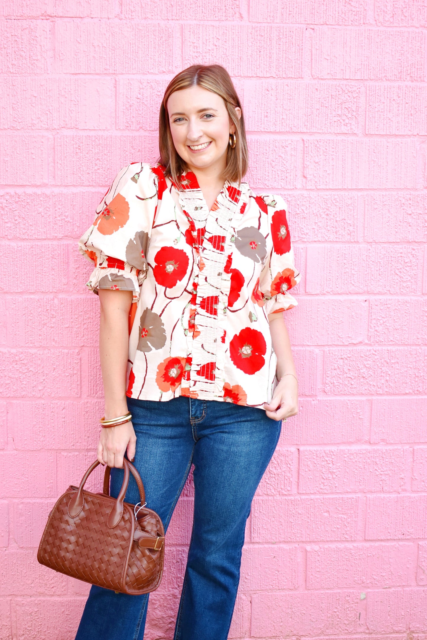 Fall Spice Floral Blouse
