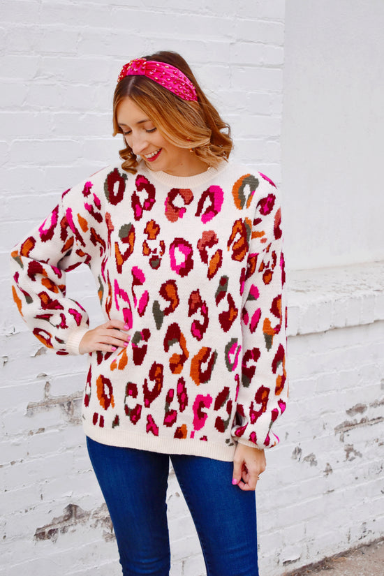 Wild One Colorful Leopard Sweater