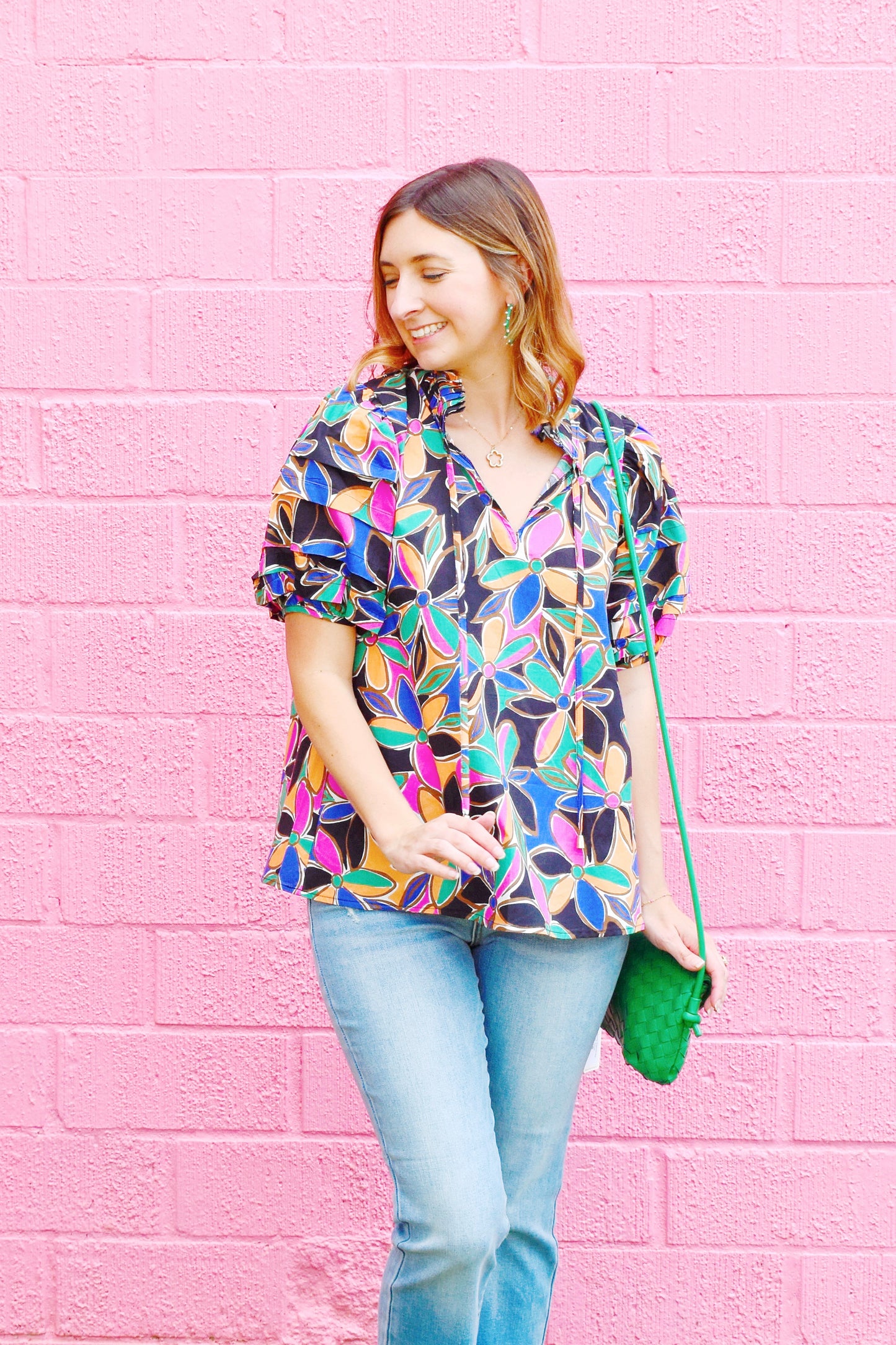 Black Multi Floral Blouse