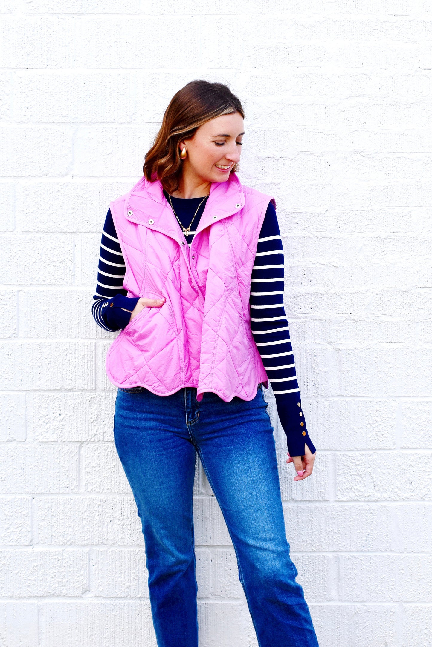 Bubblegum Scallop Vest