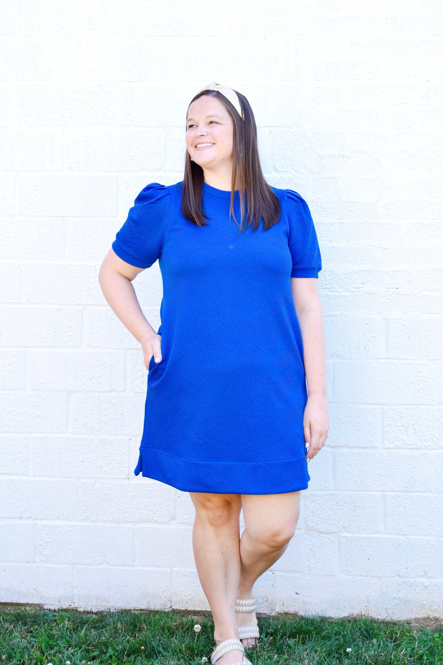Royal Blue Textured Dress Confetti Boutique Royal Blue Textured Dress Confetti Boutique