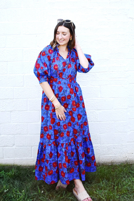 Midnight Floral Midi Dress