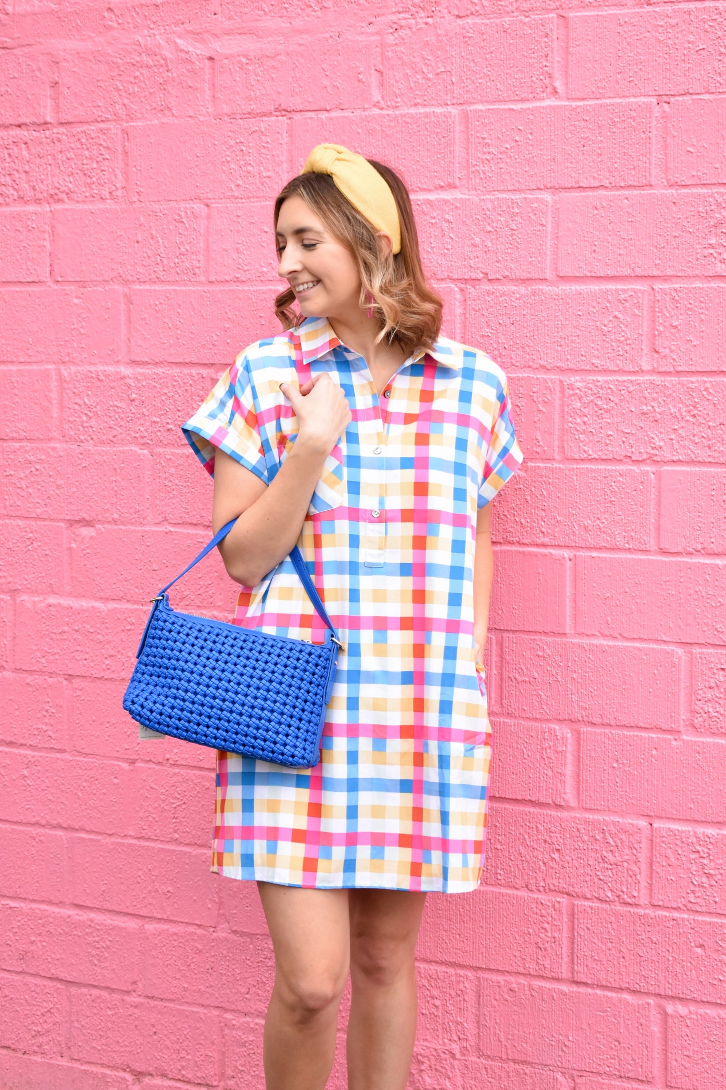 Happy Plaid Shirt Dress