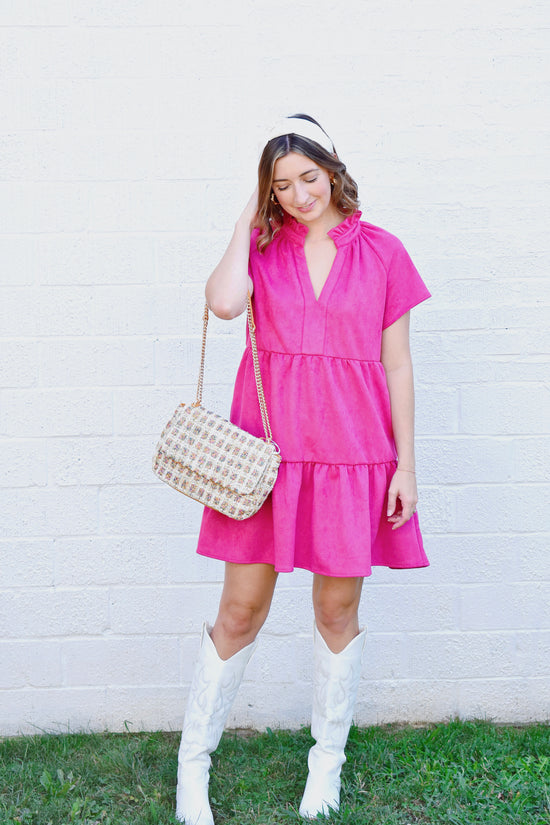 THML Pink Suede Dress