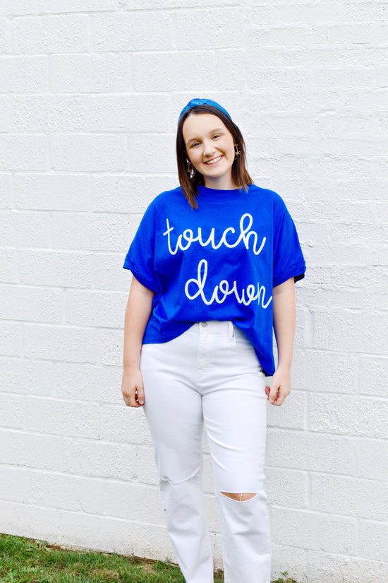 Touch Down Royal Blue Oversized Tee