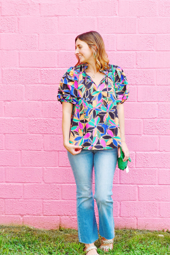 Black Multi Floral Blouse