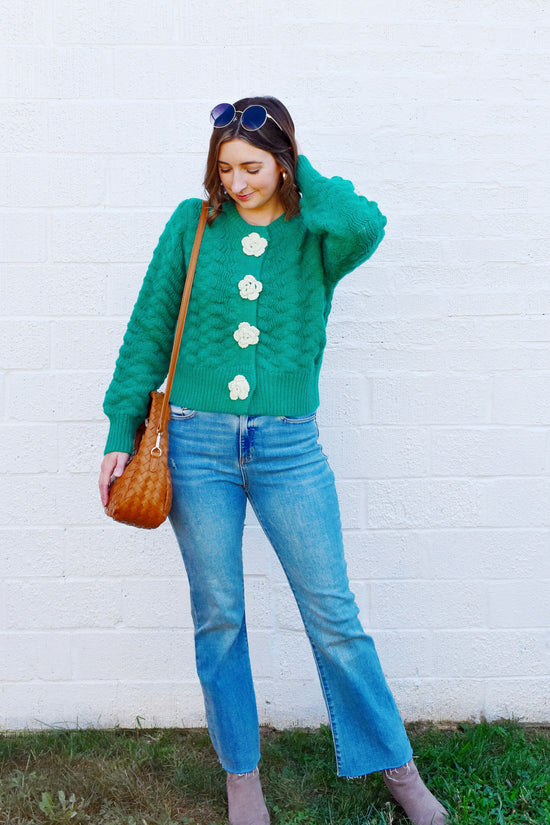 Rosemary Rosette Button Cardigan