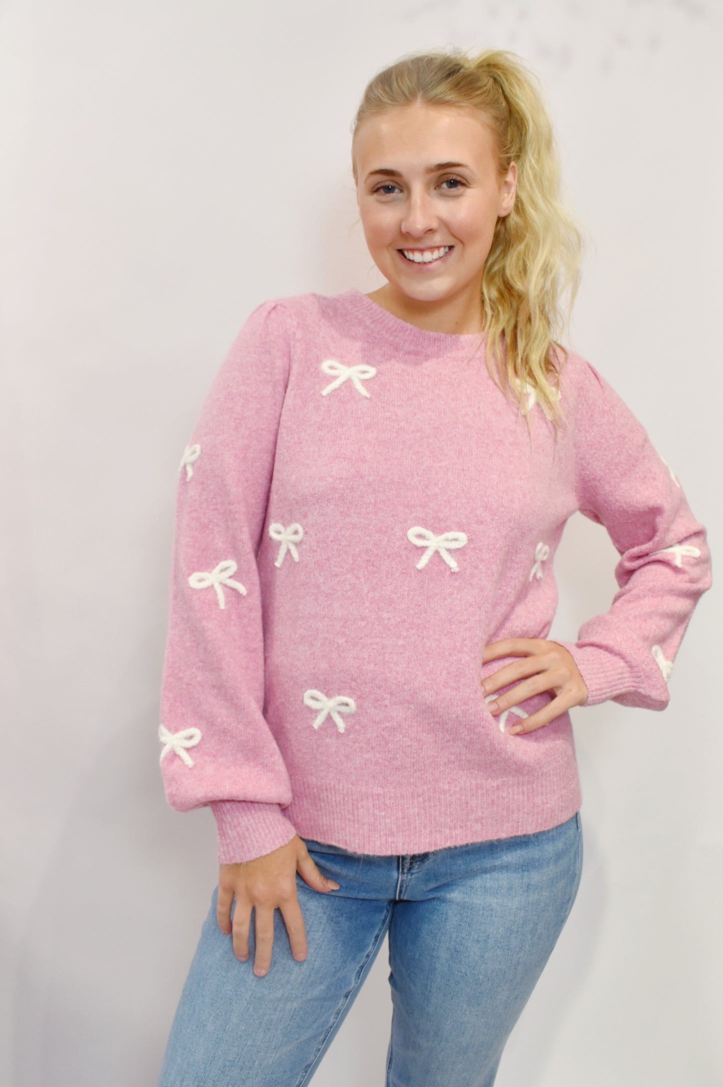 Sweet As Can Be Pink Bow Sweater
