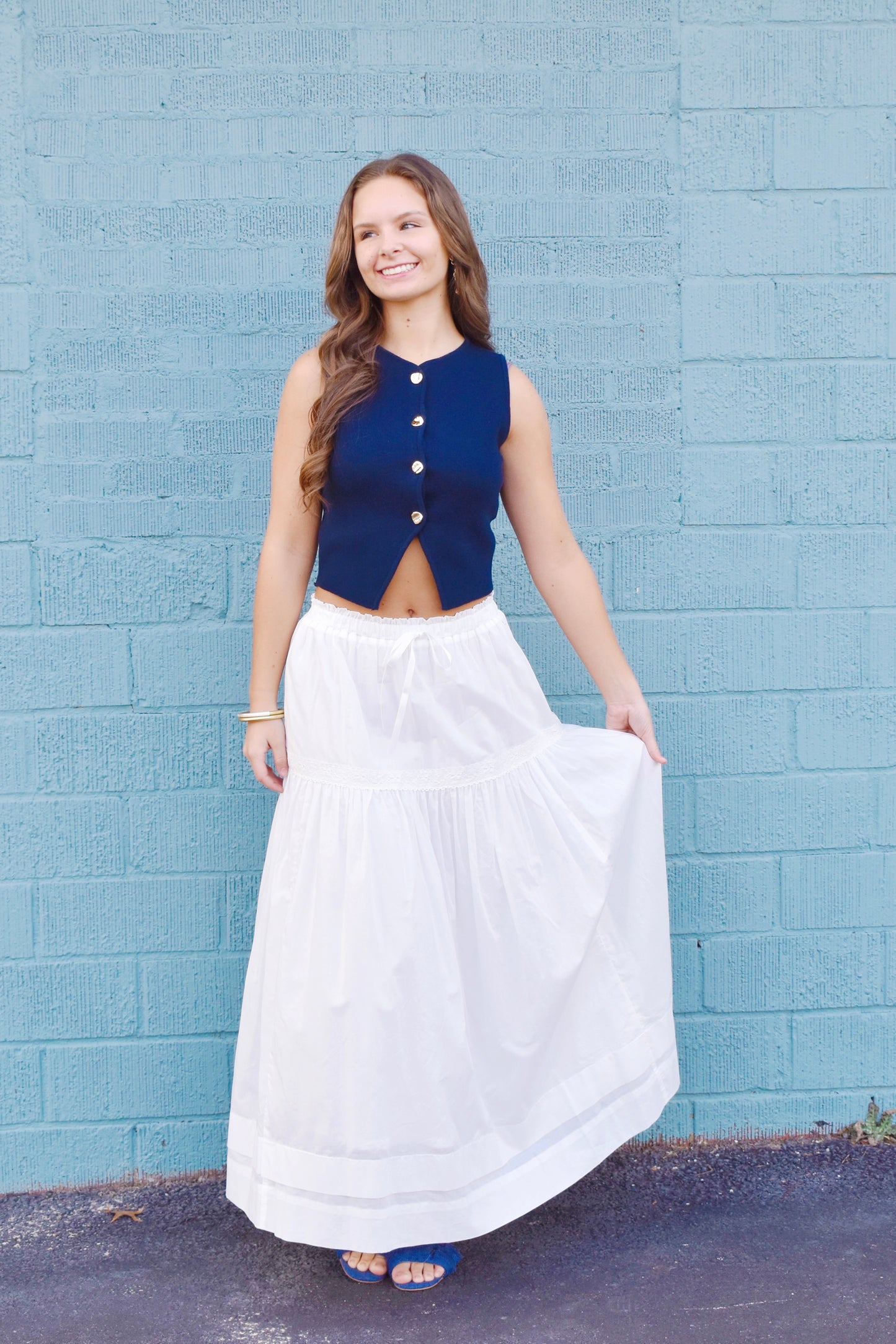 Classic White Midi Skirt