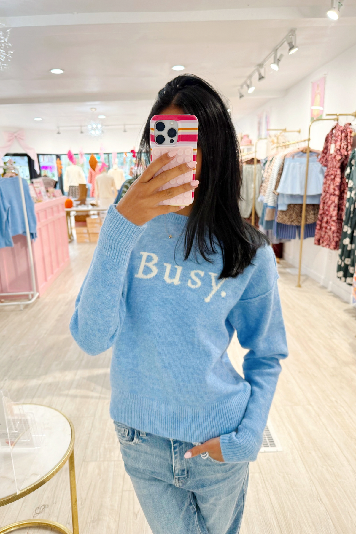 Busy Light Blue Sweater