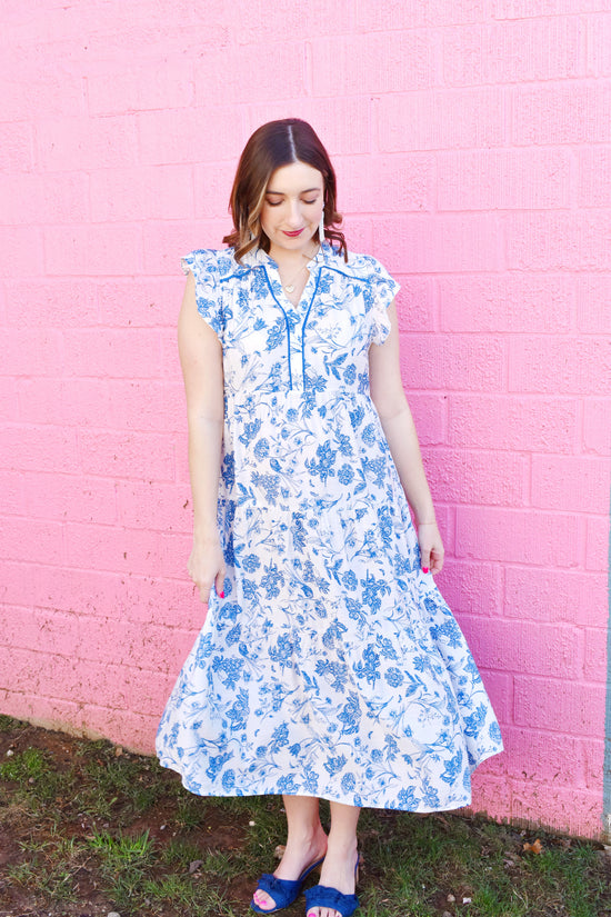 celestine floral flutter sleeve midi dress Celestine Floral Flutter Sleeve Midi Dress - $59.20