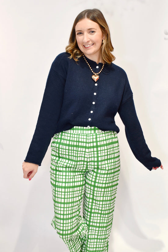 Navy Button Down Cardigan