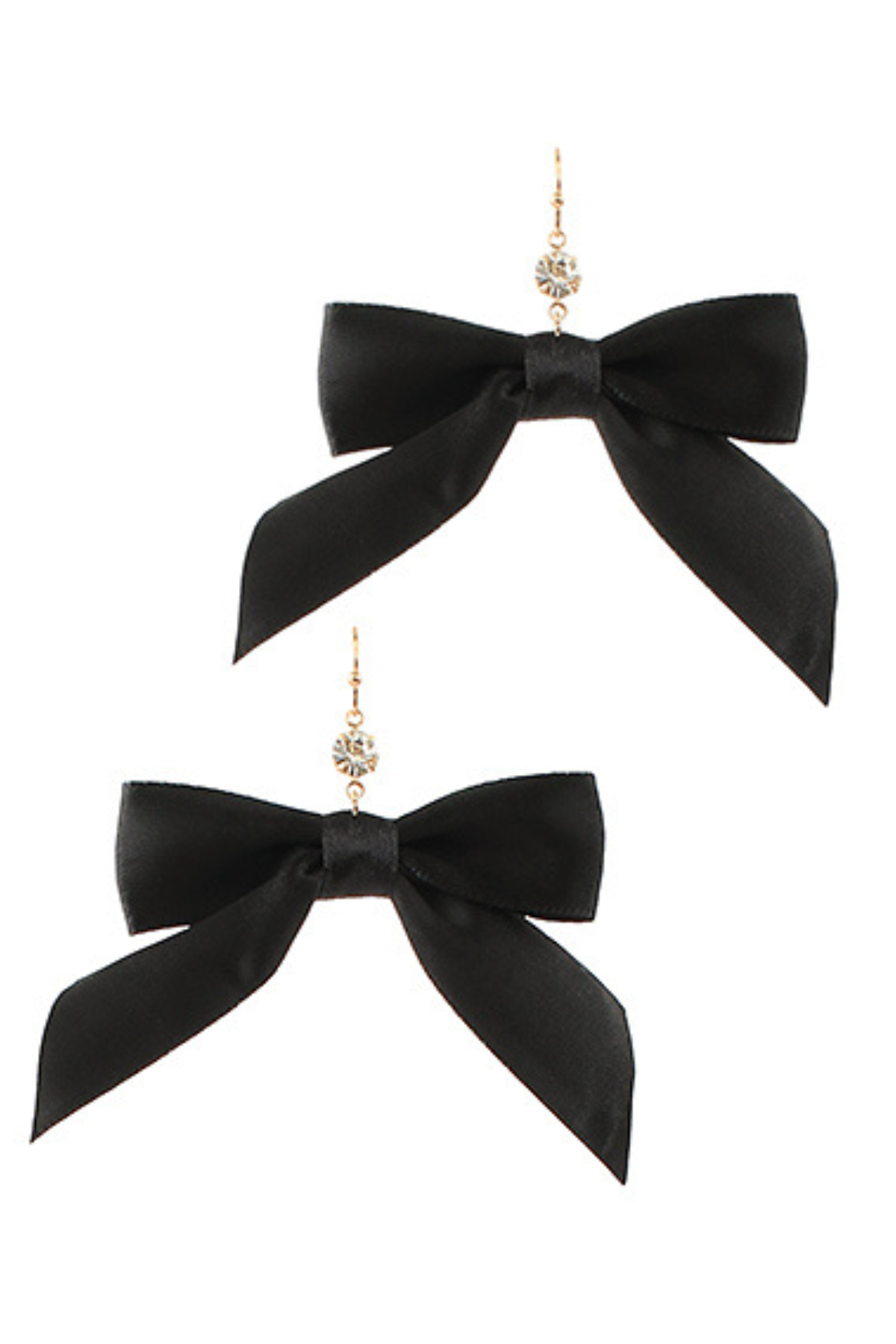 Black Ribbon Bow Earrings