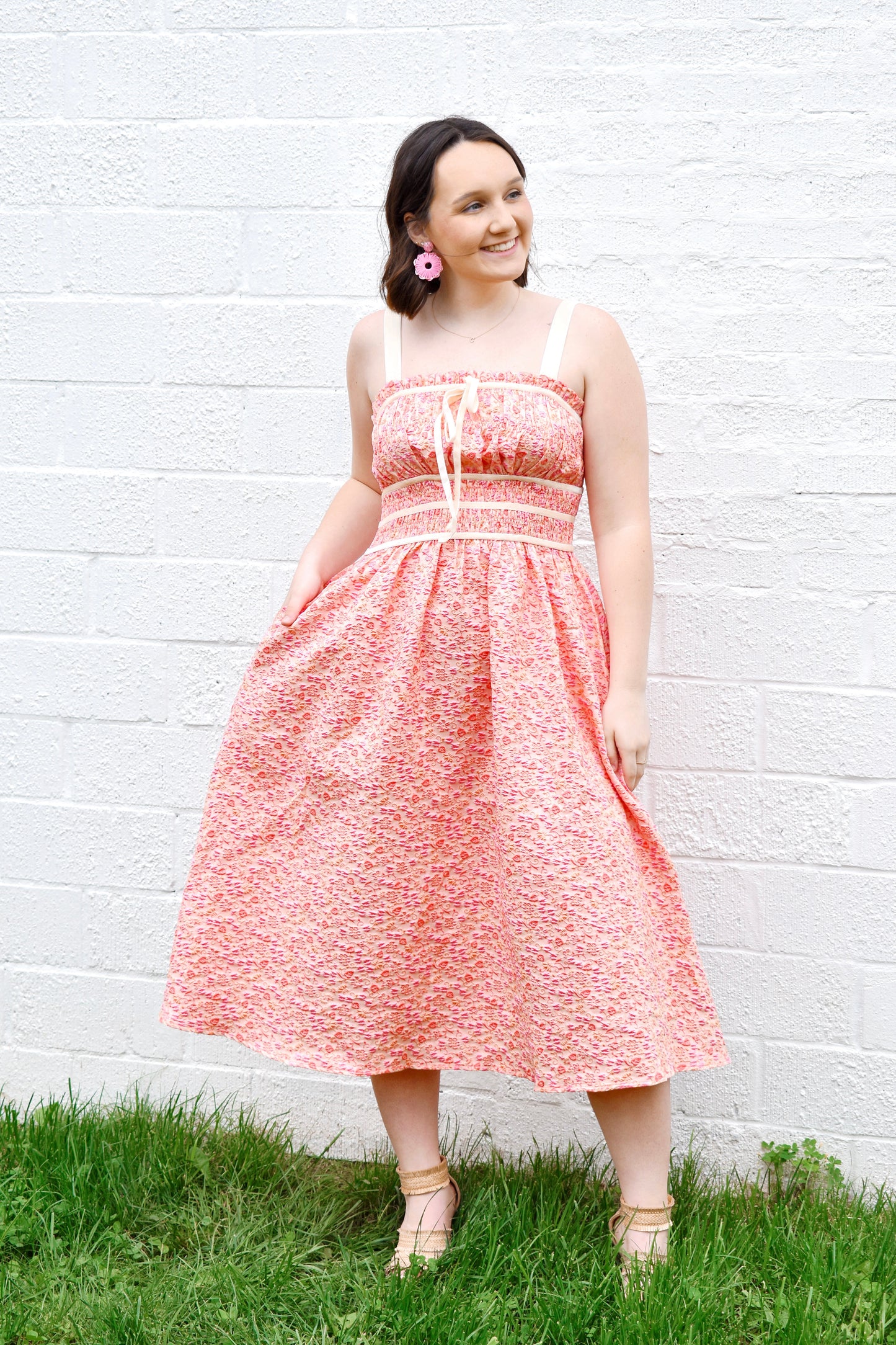 Tea Party Jacquard Bow Detail Midi Dress Confetti Boutique Tea Party Jacquard Bow Detail Midi Dress Confetti Boutique