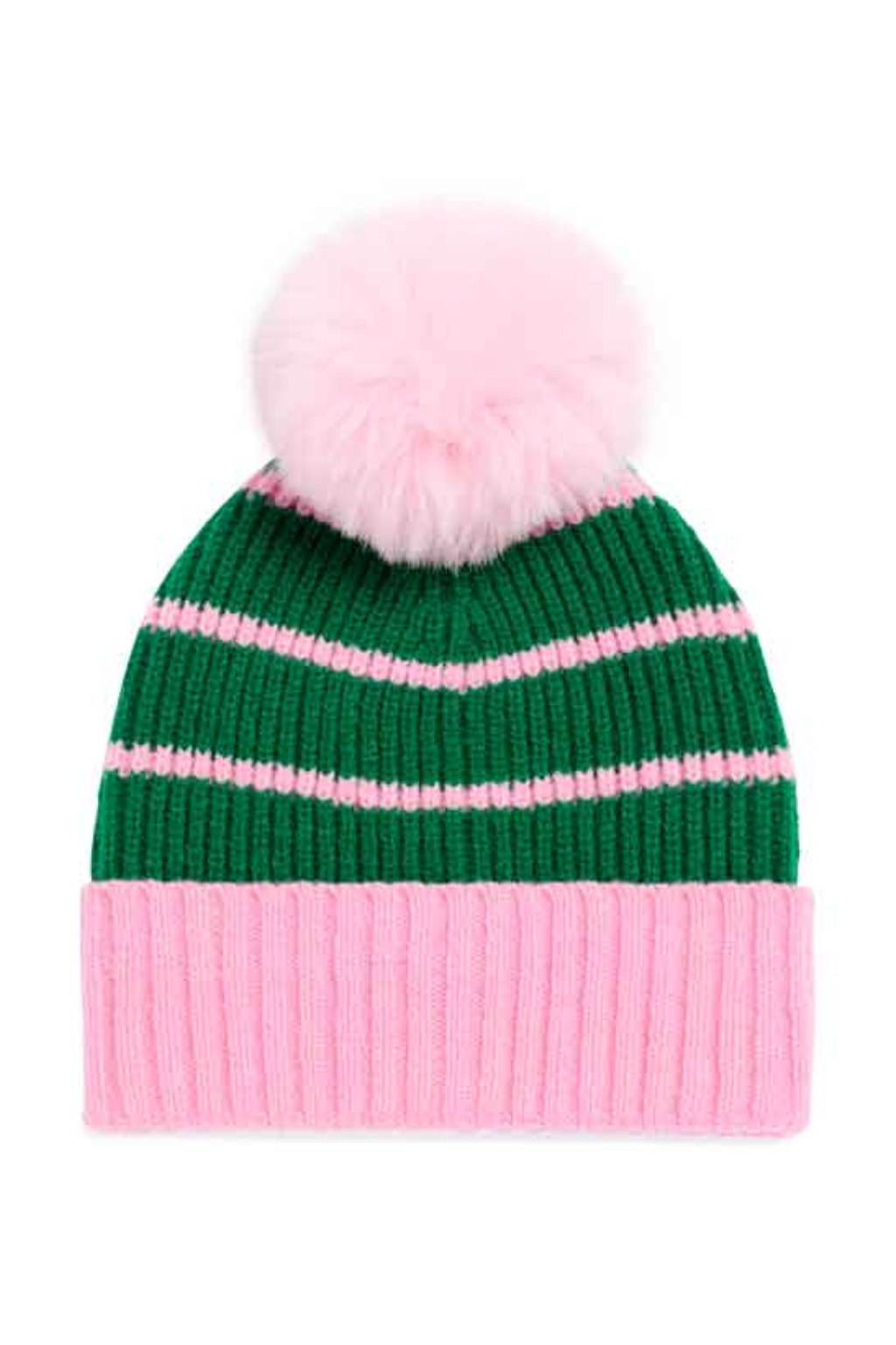 Pink & Green Striped Beanie – Confetti Boutique