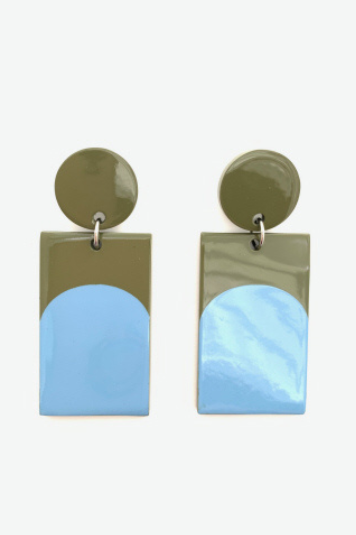 Accessory Jane - Arch Army Green Peri Blue Earrings