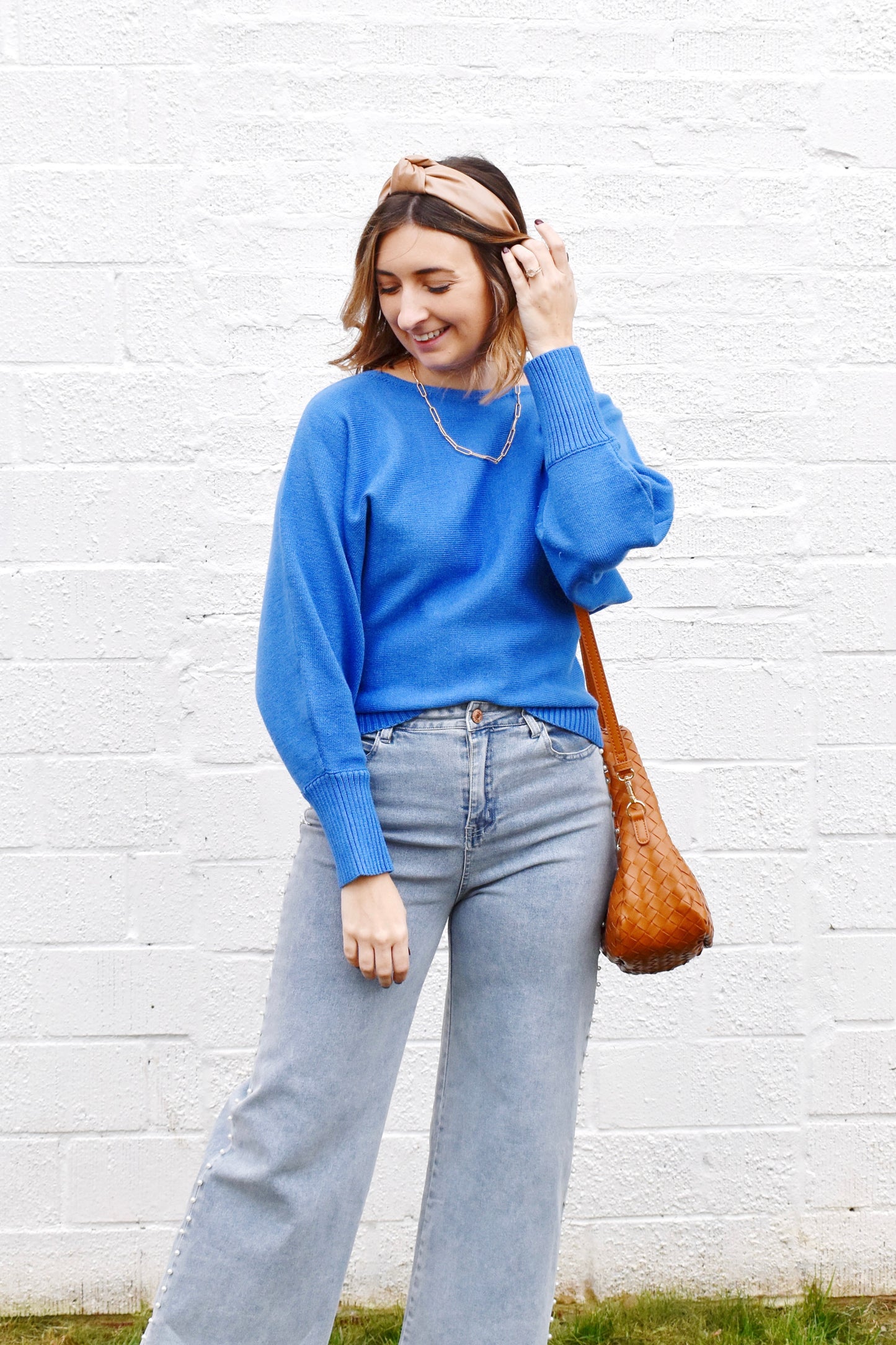 Cobalt Dolman Sleeve Sweater