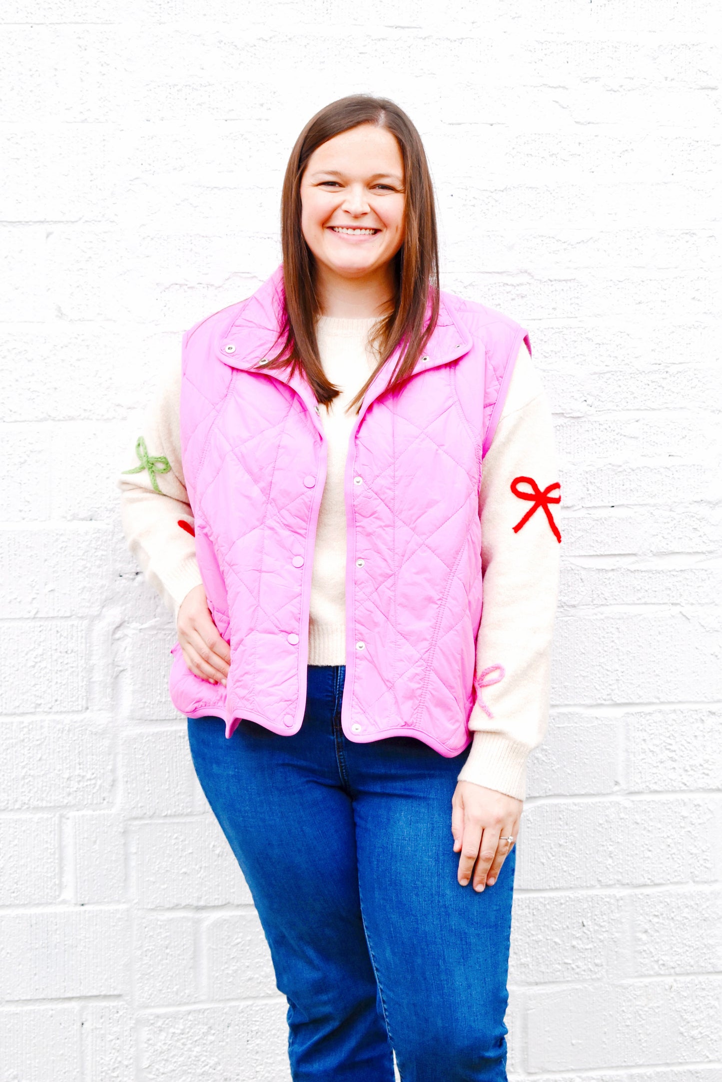 Plus Bubblegum Scallop Vest