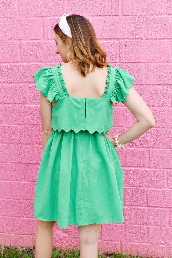 kelly green cocktail dress Taffeta Tea-length Shirtdress Height 57 Fantazia Kelly-Green Halter Midi Dress