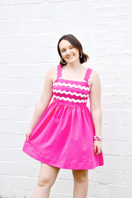 Madison Pink Ric Rac Mini Dress