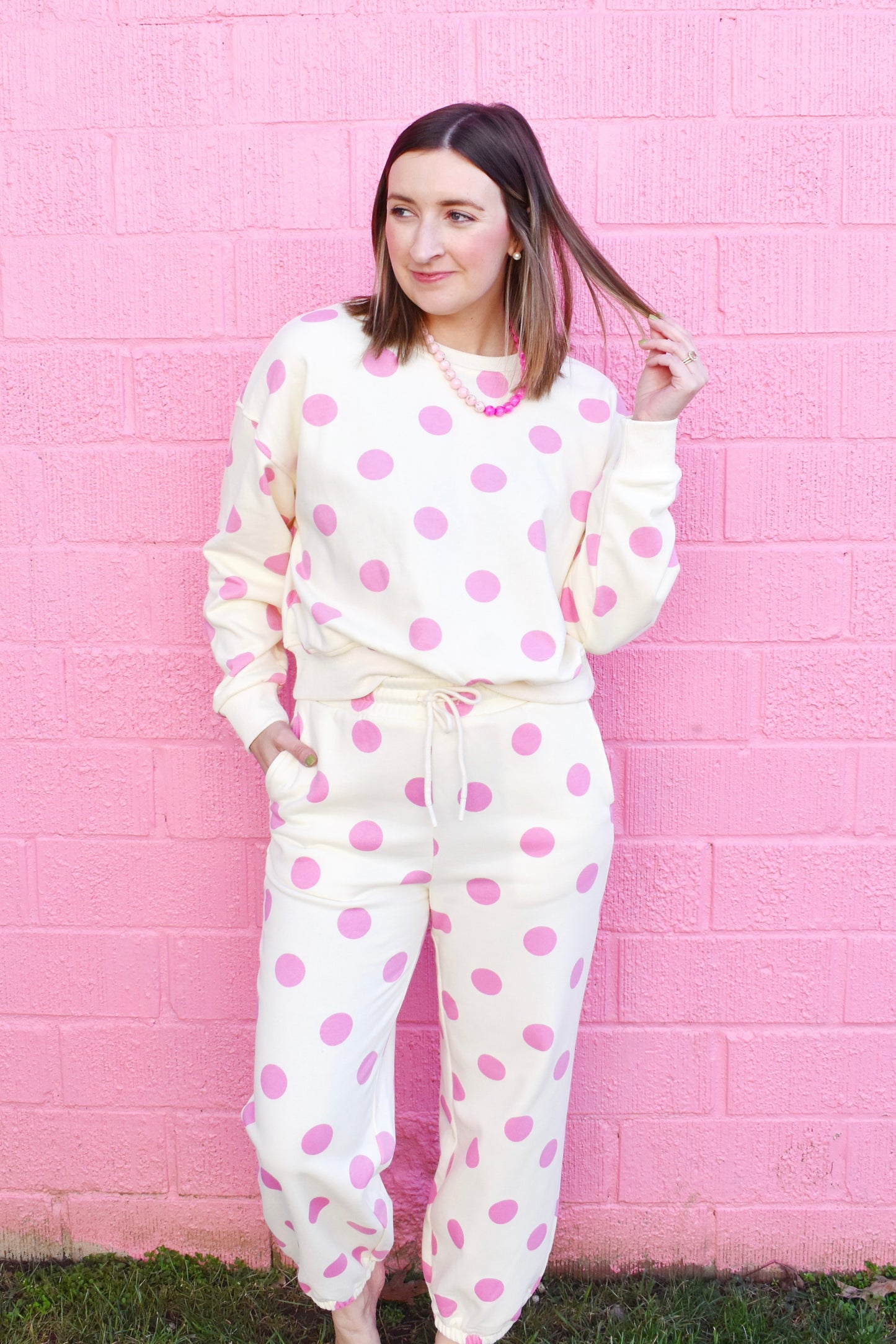 Pink Polka Dot Sweatpants