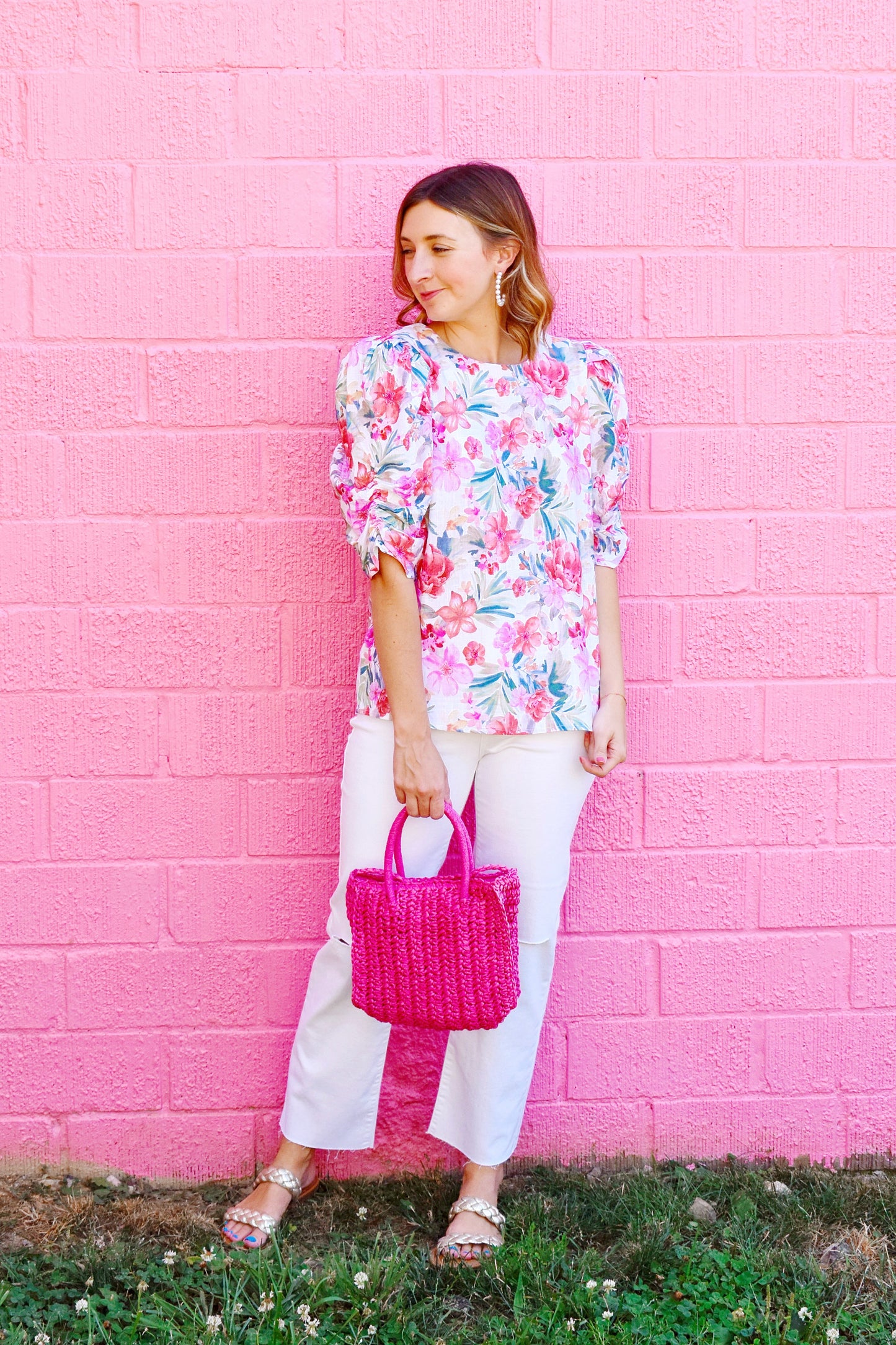 Ivory Summer Floral Blouse