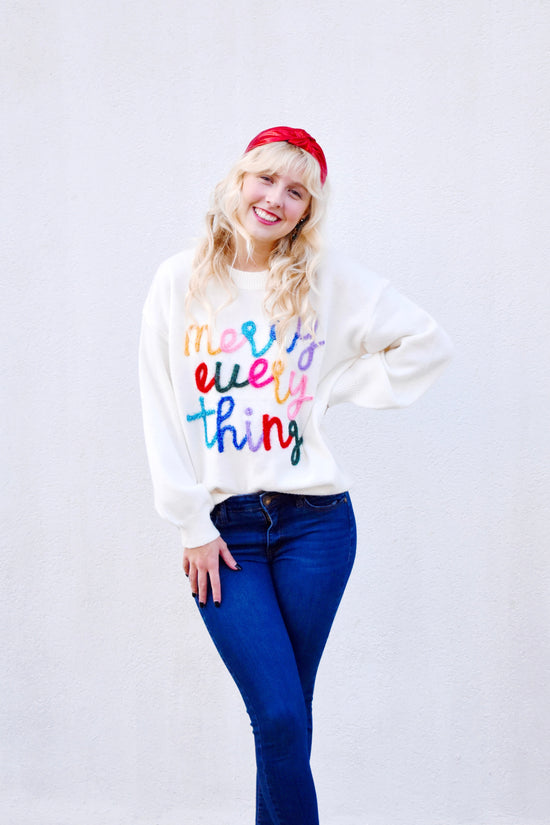 Merry Everything Tinsel Sweater