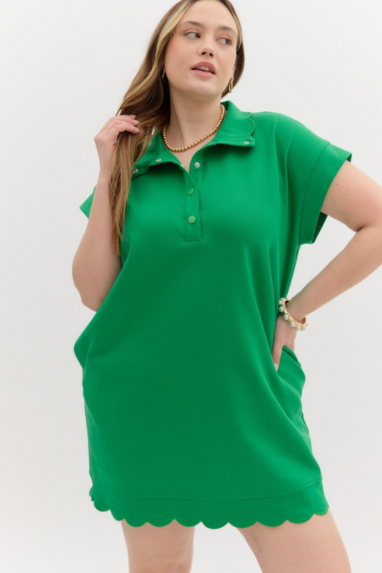 Plus Kelly Green Scallop Casual Dress Confetti Boutique Plus Kelly Green Scallop Casual Dress Confetti Boutique