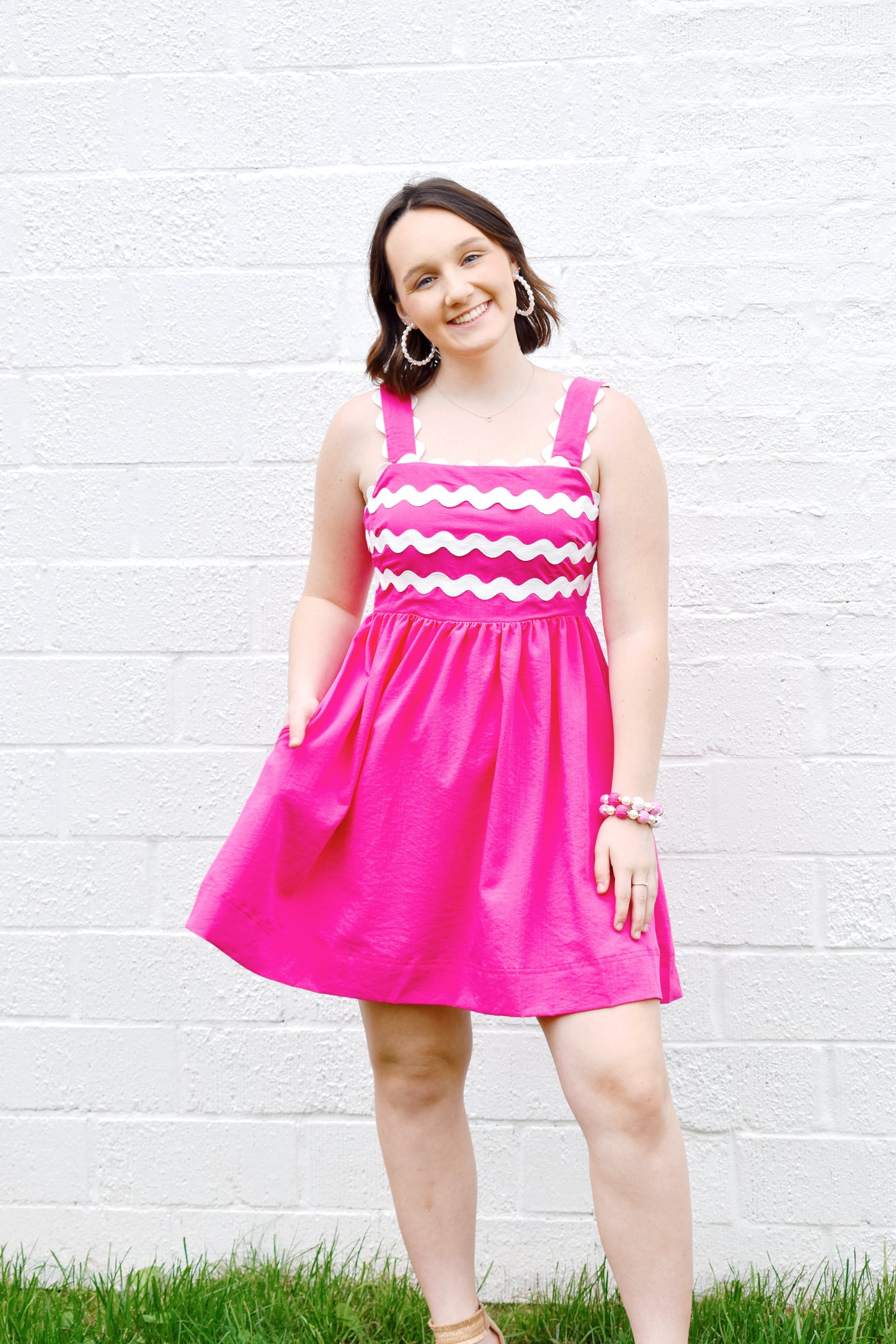 Madison Pink Ric Rac Mini Dress