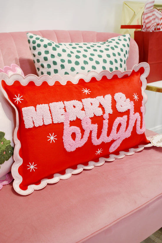 Merry & Bright Scallop Rectangle Pillow