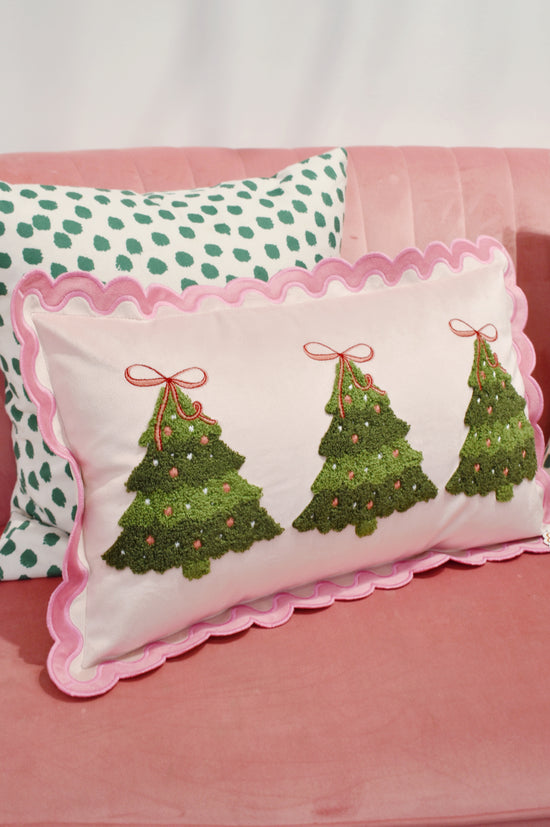 Twinkling Trees Scallop Rectangle Pillow