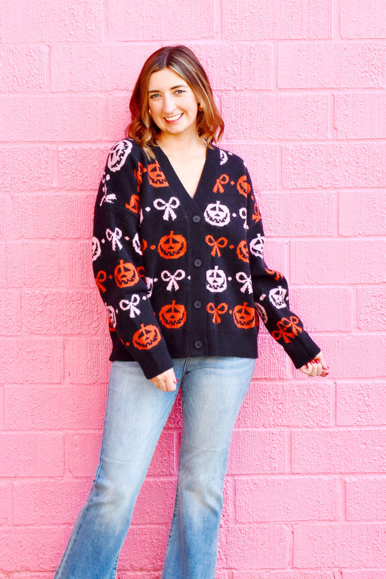 Bow & Pumpkin Cardigan