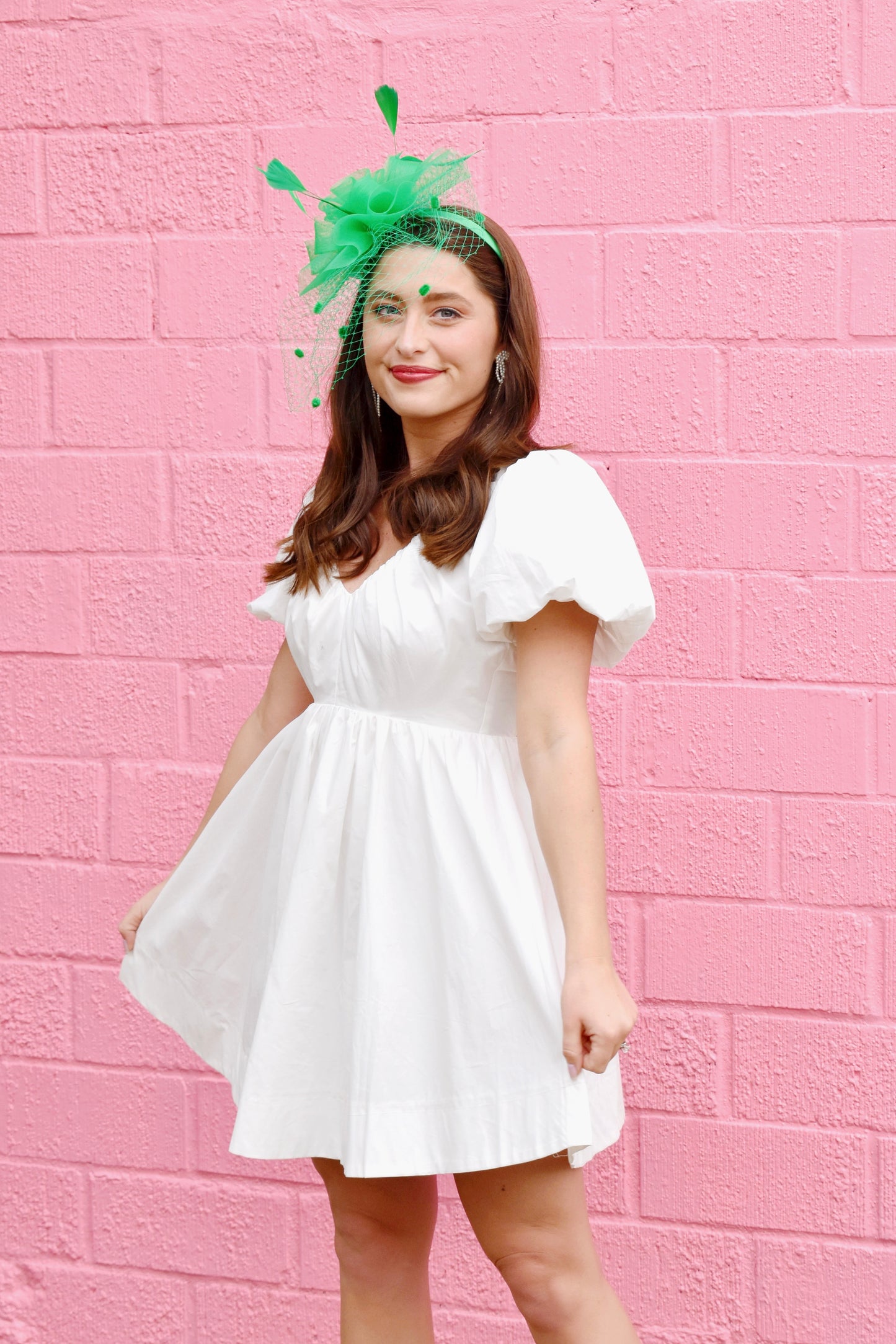 White Puff Sleeve Dress