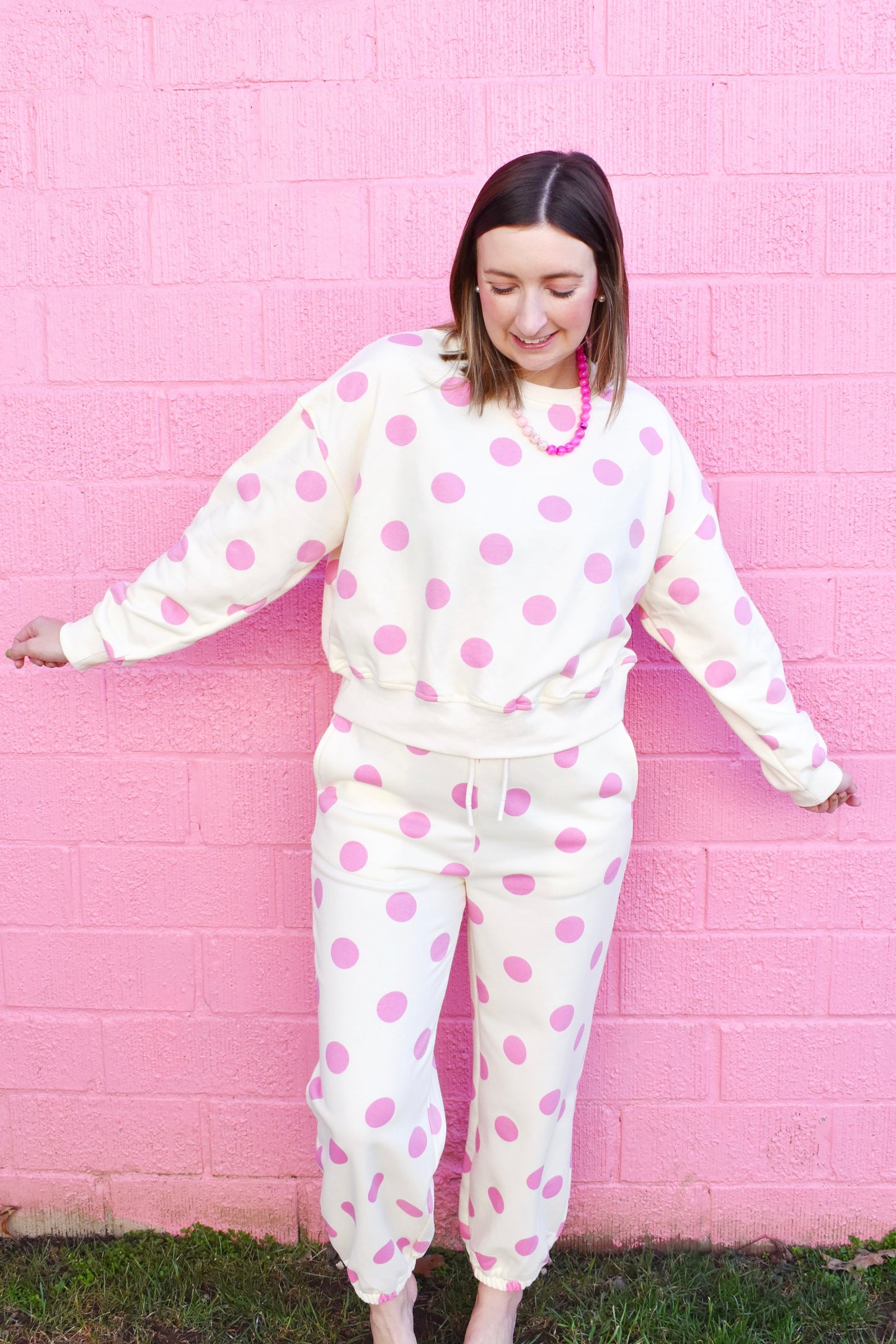 Pink Polka Dot Sweatpants